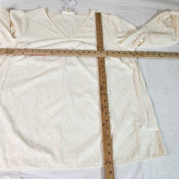 Michael Kors Women’s Ivory Long Sleeves V Neck Top Blouse Plus Size 0X (C10) - Picture 10 of 12